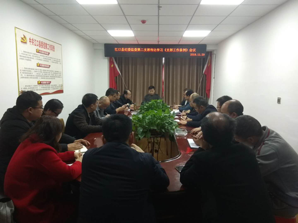 江口县纪委监委第二党支部集中传达学习支部工作条例精神