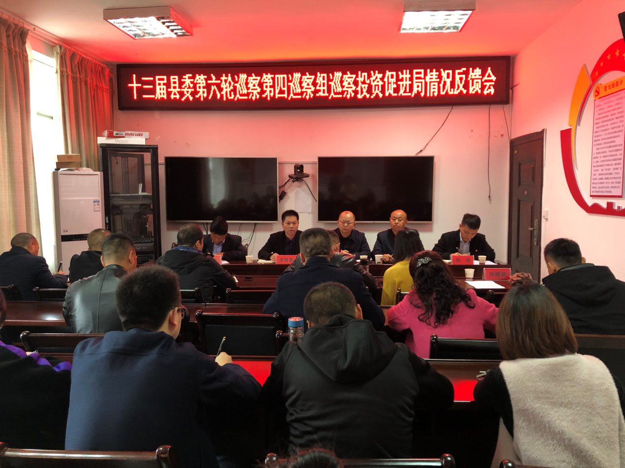 十三届县委第四巡察组向县投资促进局反馈巡察情况